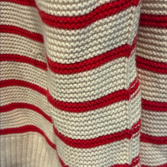 French Connection 100% Cotton Red and Cream Striped Sweater - Picture 3 of 5